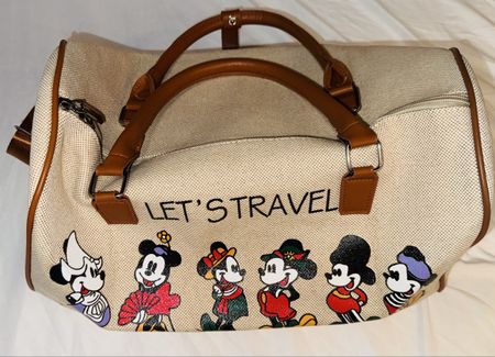 Borsa da viaggio stampa Topolino e scritte con tracolla