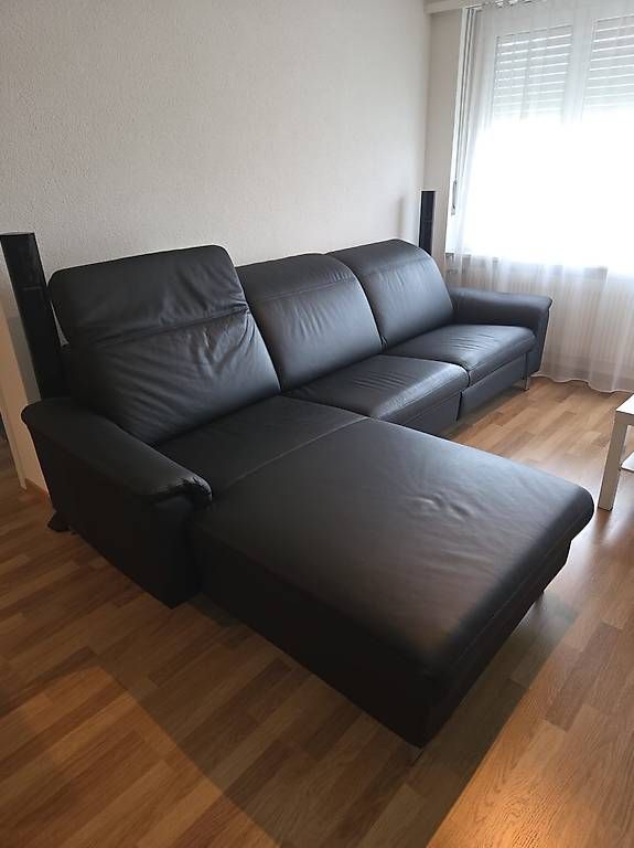Divani: Echt-Ledersofa Schwarz mit Relaxfunktion, 290x180cm – Usato da Au ZH venduto da little_aXa