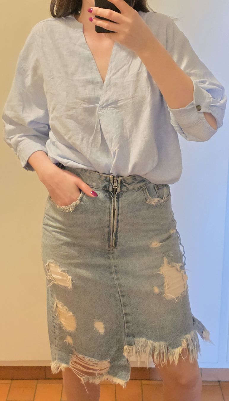 H&M Camicette: H&M Bluse, Gr. 36, hellblau gestreift – Usato da St Gallen venduto da vir_5kgt