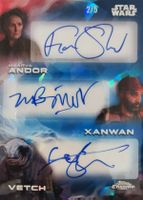 2025 Topps Chrome Sapphire Edition Star Wars Triple Auto 2/5