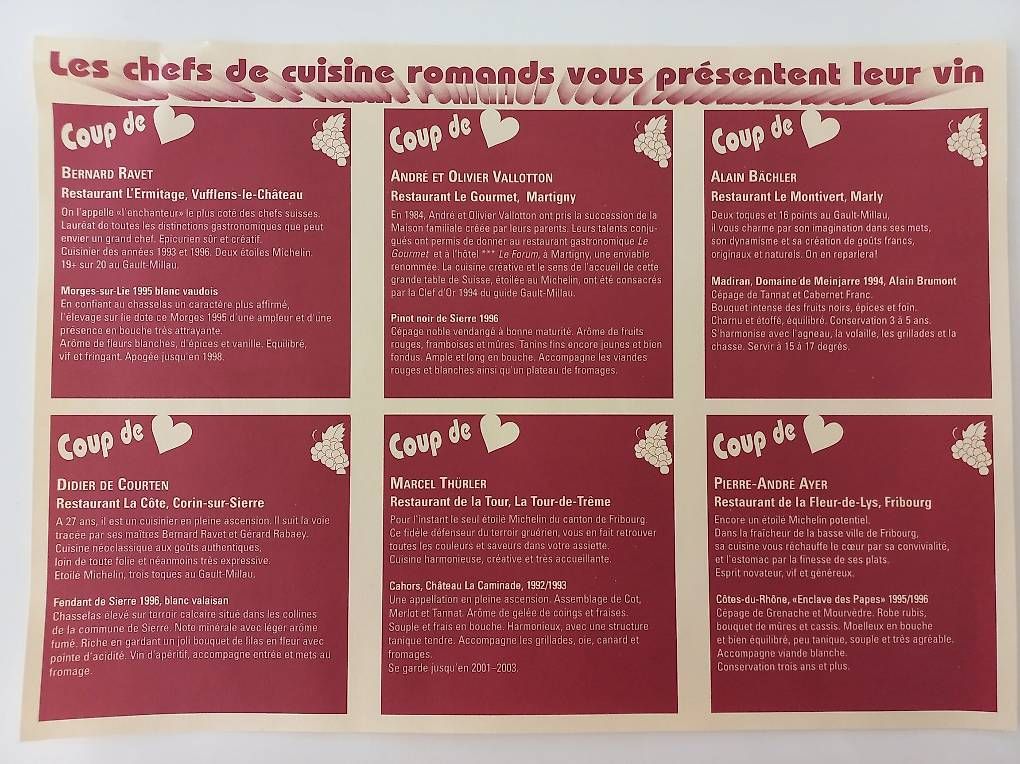 Vino: Coffret de vins - La collection de 6 grands chefs – Nuovo e nell'imballaggio originale da Ollon VD venduto da Timit 2