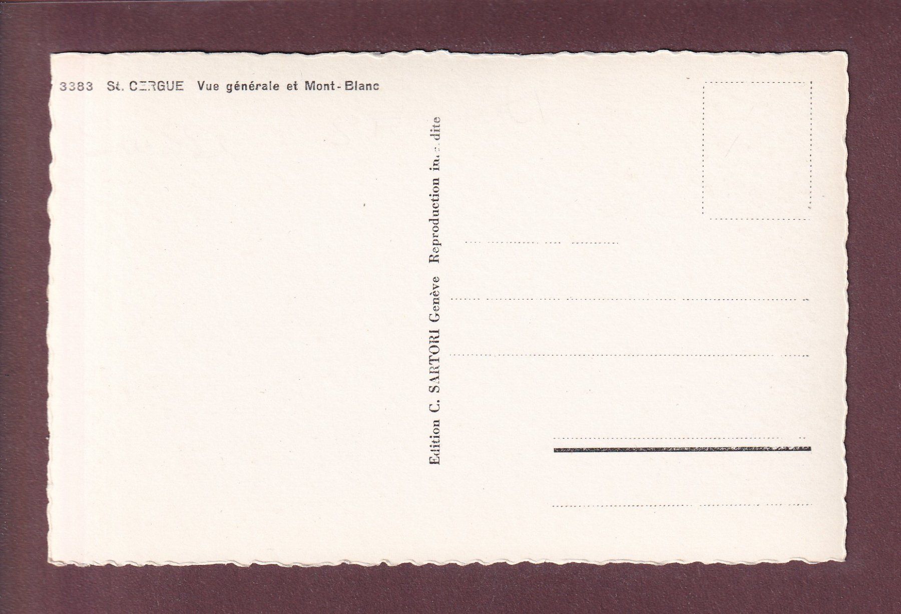 Cartoline postali: ST. CERGUE - Mont-Blanc – Usato da Pully venduto da nicecards 1