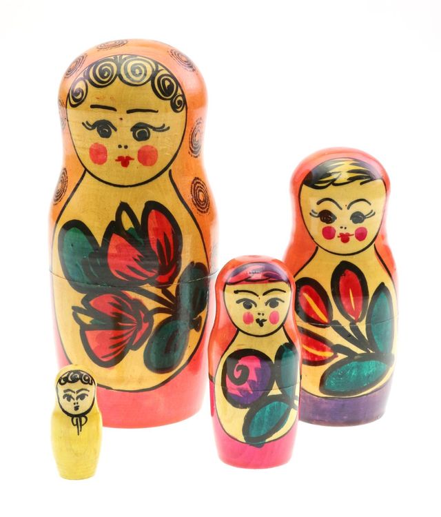 Matrjoschka Puppen Set 6-teilig - Halloween Russische Puppen Holz