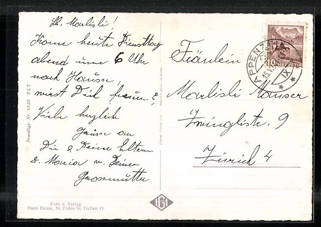 Cartoline postali: Appenzell, Strasse Hauptgasse mit Gesch – Usato da Berlin venduto da bartko-reher 1