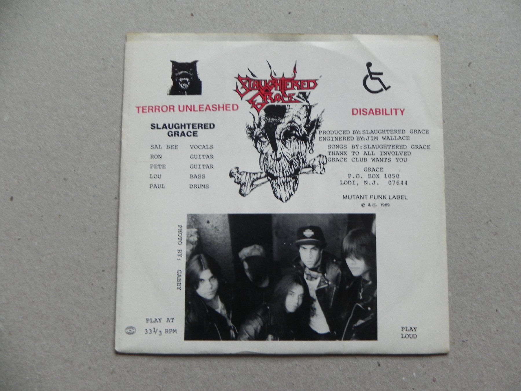 Dischi in vinile: Single US Thrash / Hardcore Band Slavghted Grace 1989 Terror – Usato da Siebnen venduto da krimsie 1
