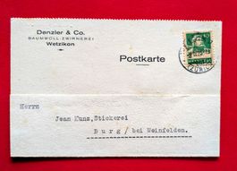 PK DENZLER BAUMWOLL ZWIRNEREI WETZIKON STICKEREI BURG 1925