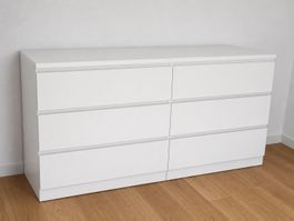2 MALM Kommoden mit 6 Schubladen, weiß, 160x78 cm