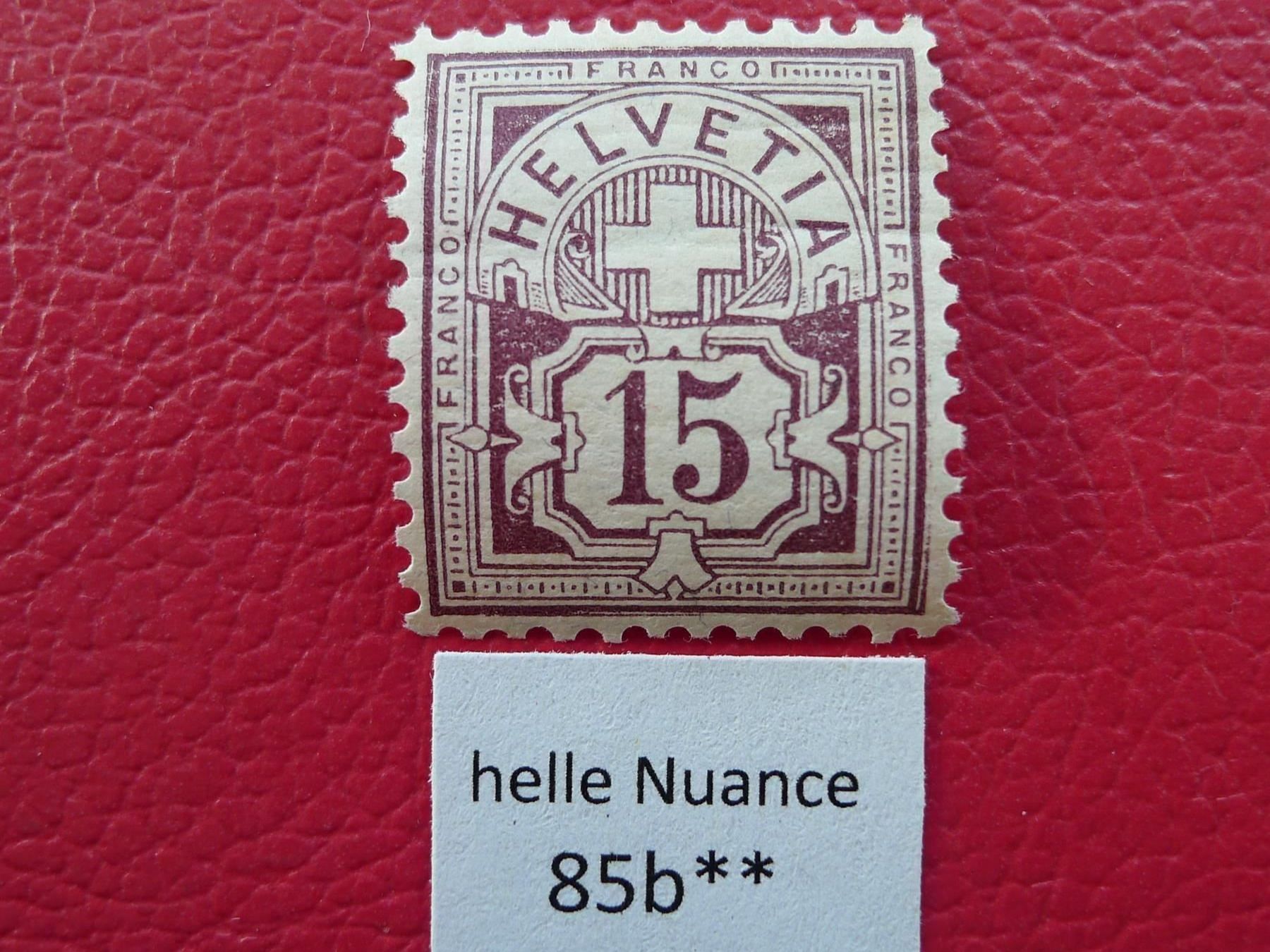 Alle Briefmarken: 1906: Nr.85b postfrisch **, schönes Stück, Kat: 260.- – Gebraucht aus Sursee von Luzernerraute