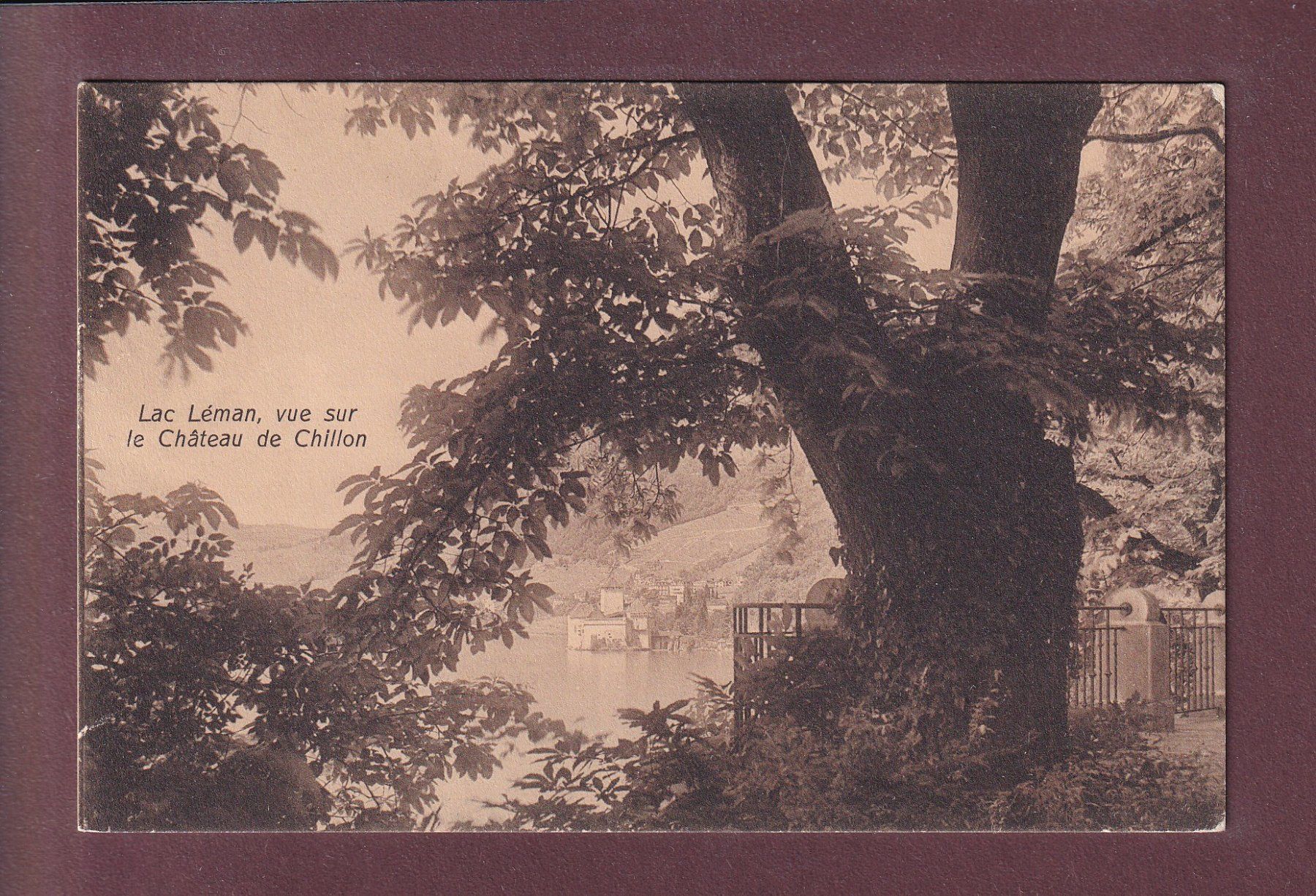 Ansichtskarten: Château de CHILLON entre les arbres – Gebraucht aus Pully von nicecards