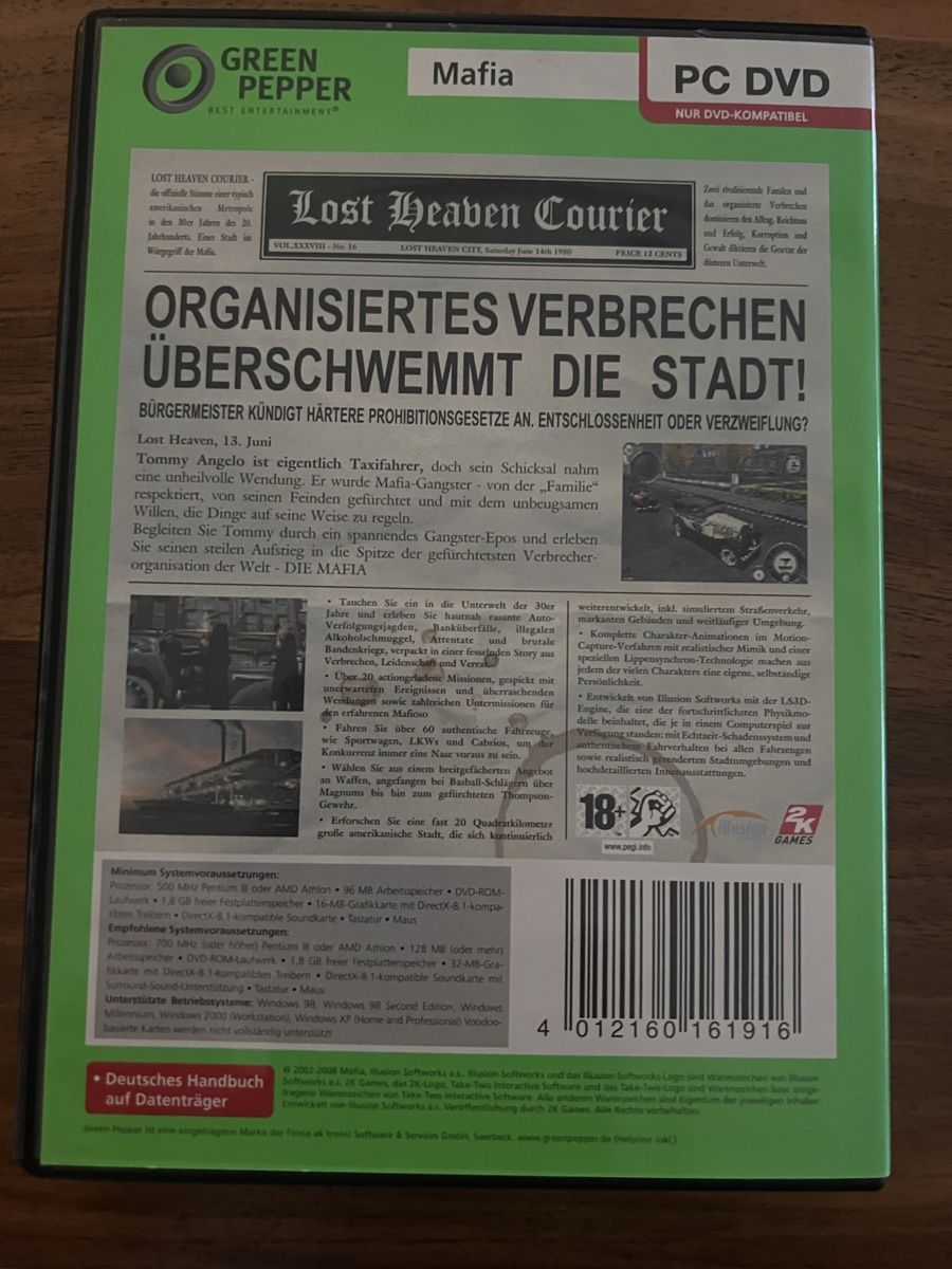 Giochi: PC Game Mafia, Green Pepper Edition – Usato da Fällanden venduto da raf-wpf 1