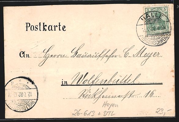 Cartoline postali: Handgemalt: Heyen, Blick über den Fluss – Usato da Berlin venduto da bartko-reher 1