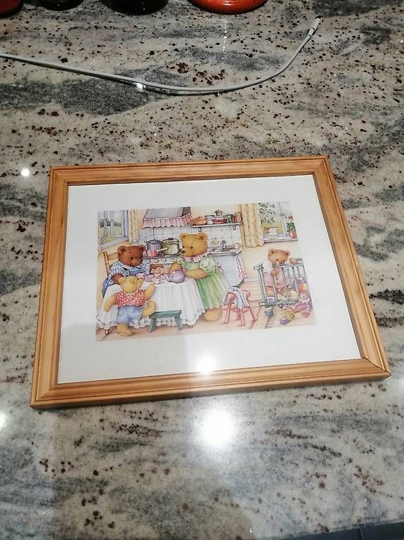Dipinti: 2 jolis tableaux ourson 21x26  – Usato da Grugnay (Chamoson) venduto da Ultramab 2