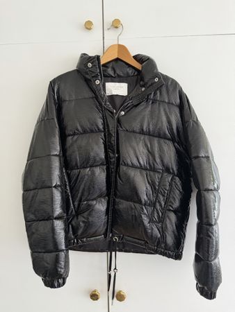 Veste doudoune brillante Zara Femme Noir Taille M