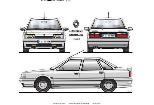 Insegne: Blechschild-RENAULT R 21 TURBO – Nuovo e nell'imballaggio originale da Rupperswil venduto da big-one-sale