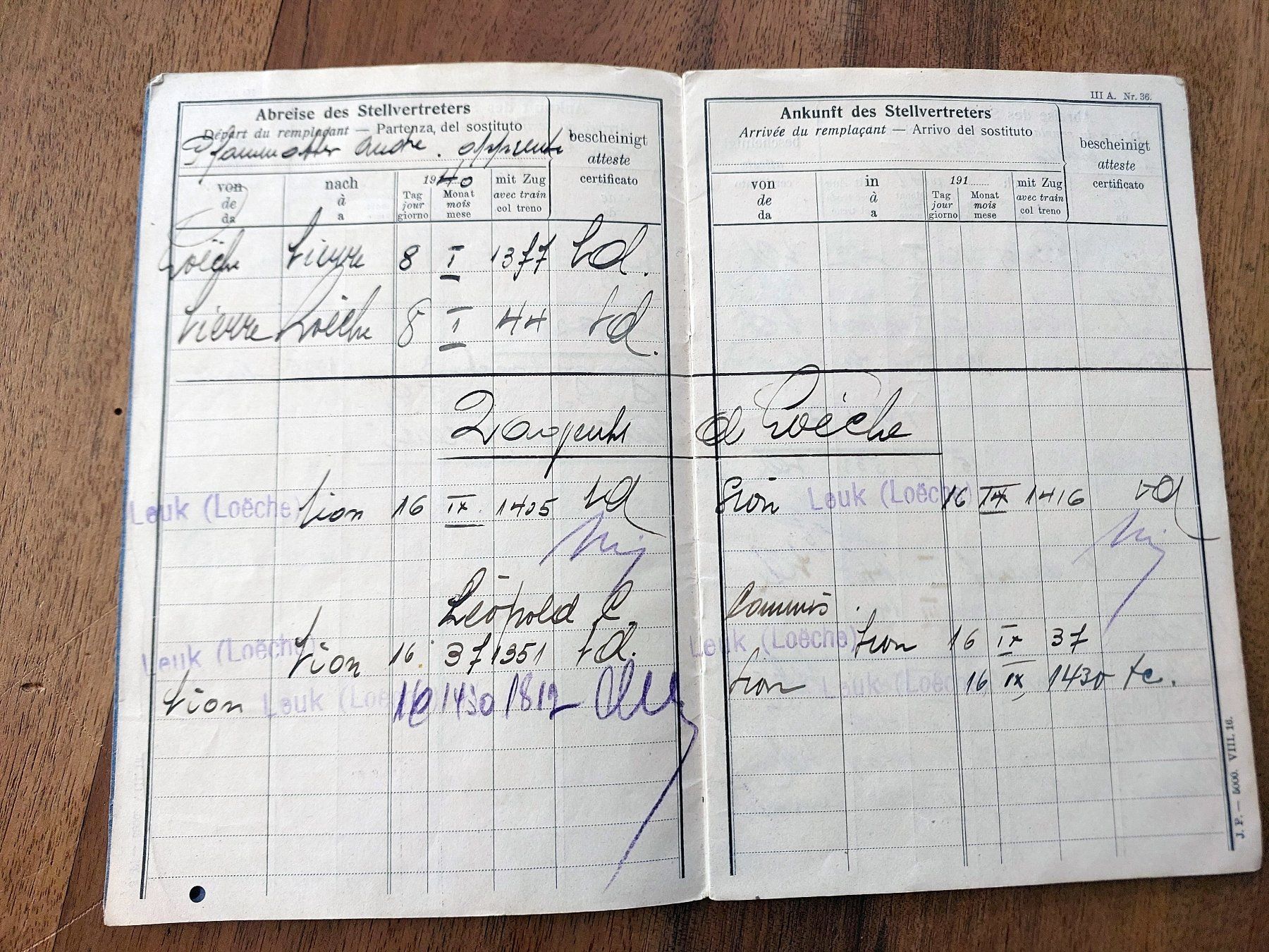 Libri: SBB Kontrolle über den Stellvertretungs-Dienst - 1951 – Usato da Schönenwerd venduto da Steidi 4