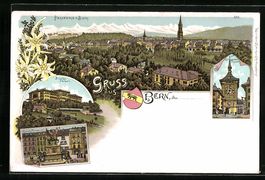 Litho Bern, Bundes-Palast, Erlach-Monume