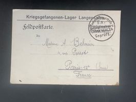 Feldpostkarte Kriegsgefangenlager Langensalze 1918 (V864)