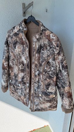 Steppjacke Blumenmuster braun Grösse 44 guter Zustand
