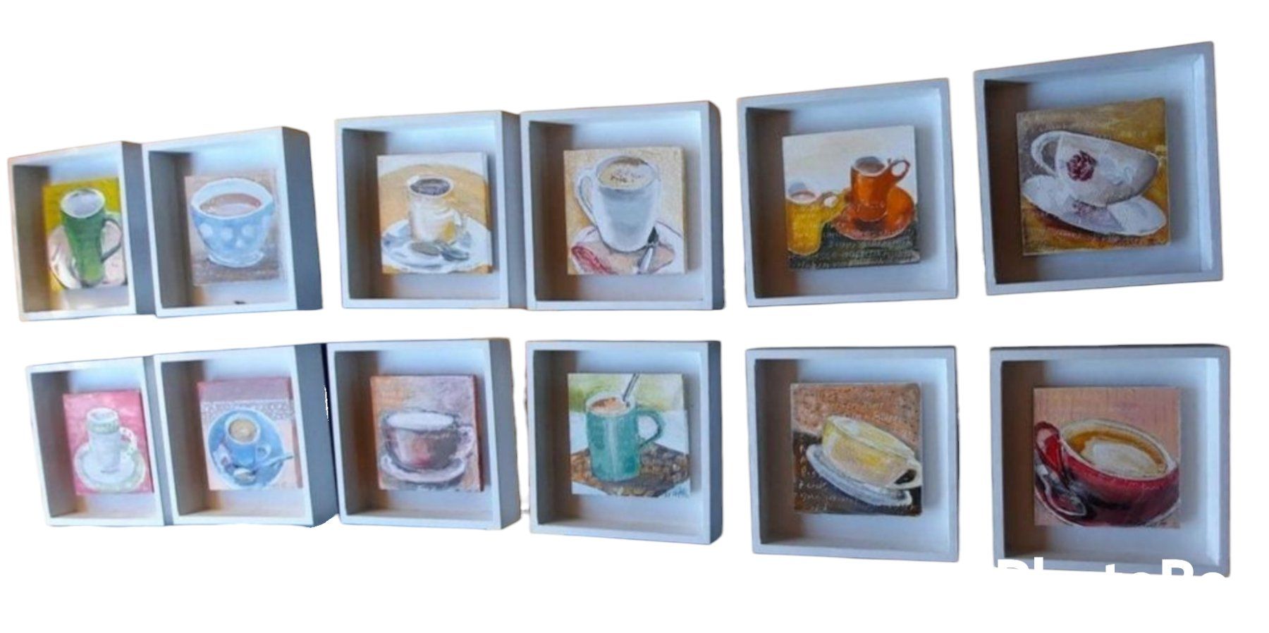 Poster & Bilder: 12 handgemalte Bilder als Serie Kaffee – Neu (gemäss Beschreibung) aus Berneck von Hansi_Muenz