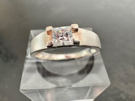 Sterling Silber Ring mit Stein, Gr. 56