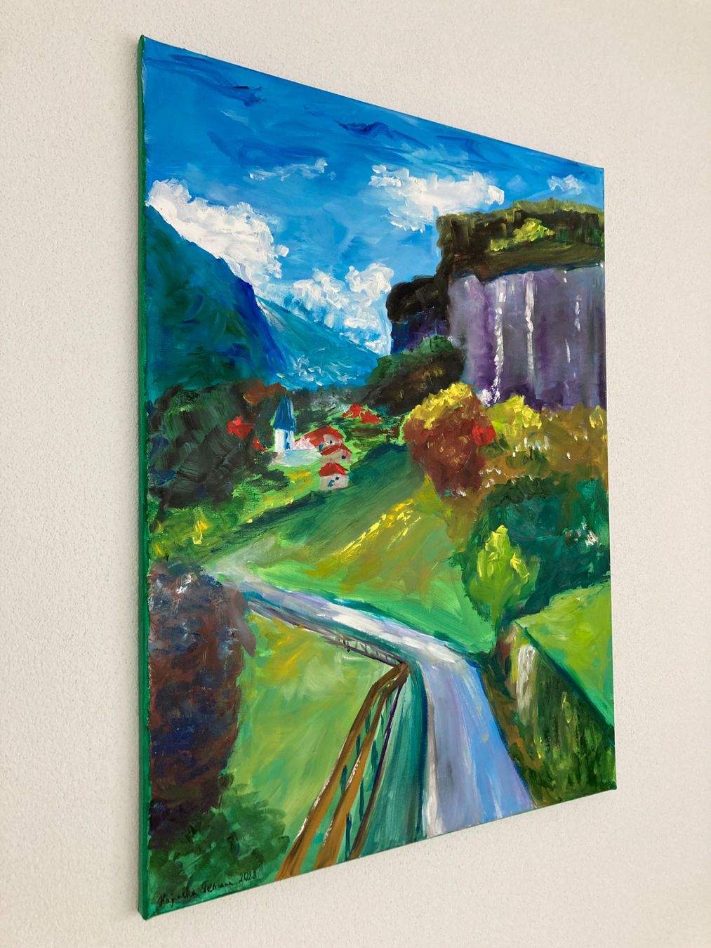 Dipinti: Ölgemälde "Herbstlandschaft in Lauterbrunnen" – Nuovo (secondo la descrizione) da Cham venduto da Felha 8