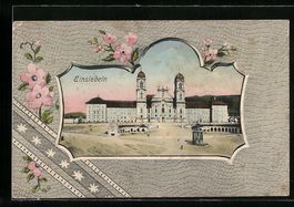 Passepartout-AK Einsiedeln, Kirche mit V