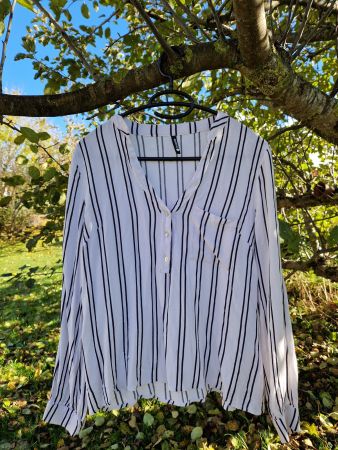 Bluse / Tunika Chicorée weiss/schwarz/gestreift,Gr.S