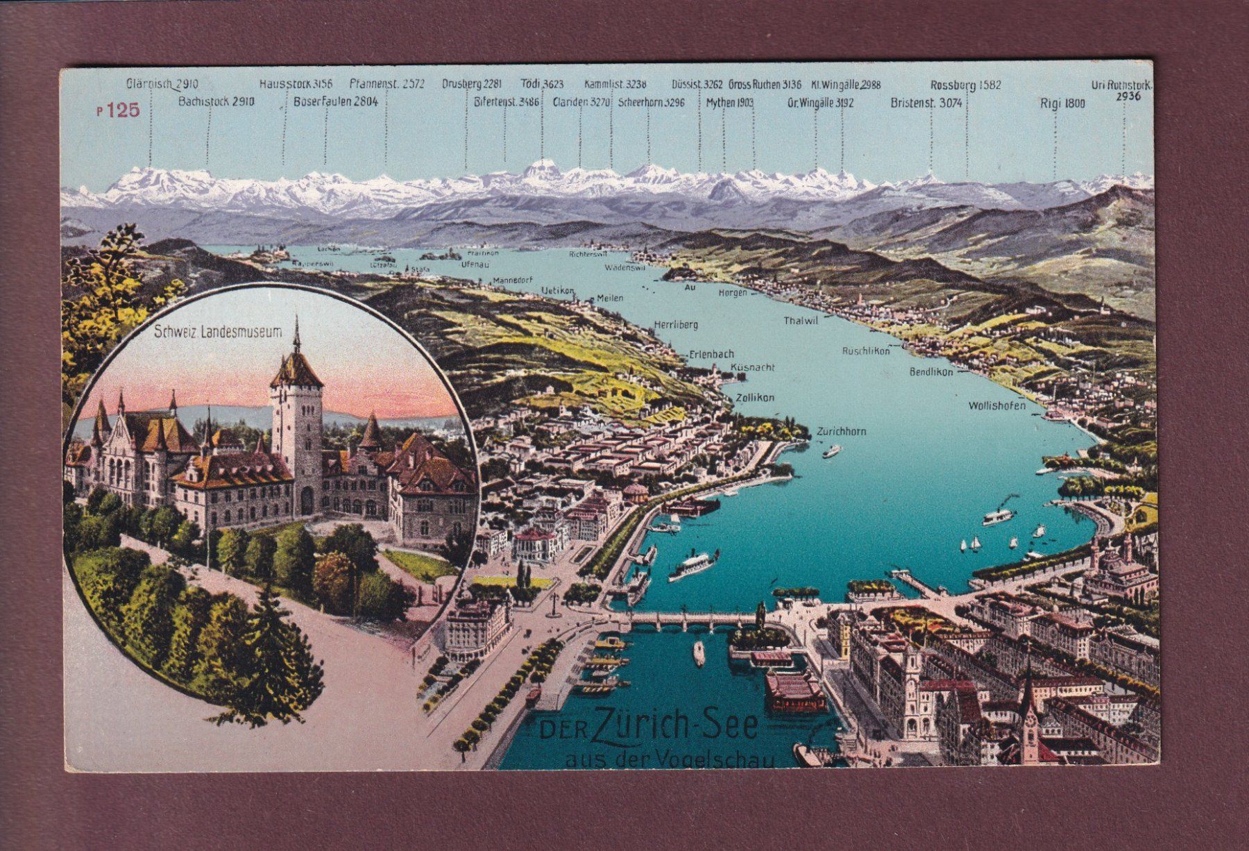 Cartoline postali: ZÜRICH-SEE - Landesmuseum – Usato da Pully venduto da nicecards