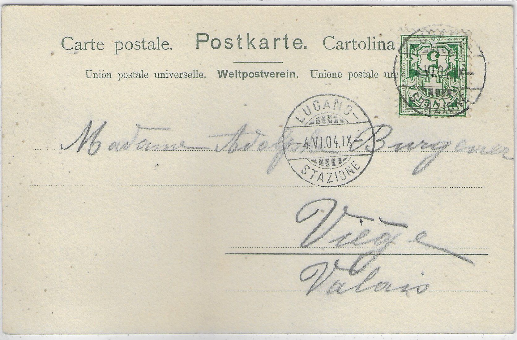 Cartoline postali: Lugano - Quai – Usato da Ettingen venduto da Kartenplanet 1
