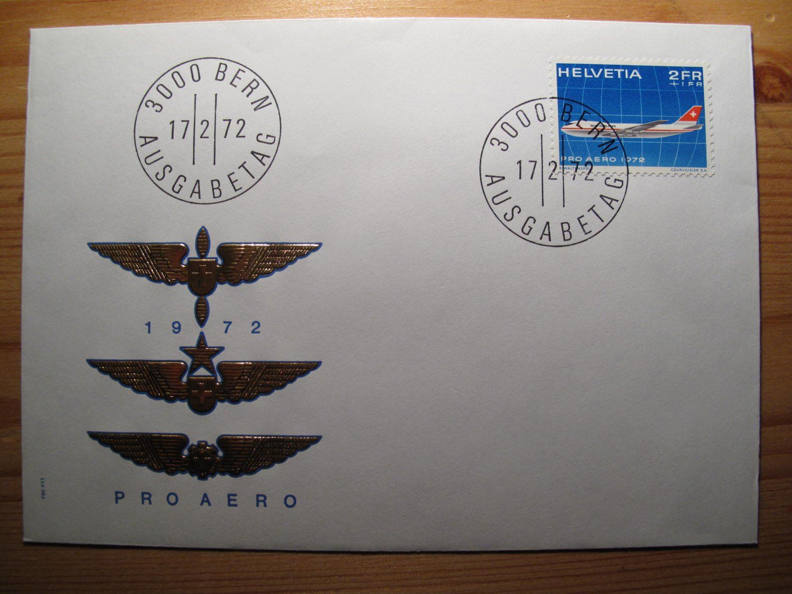 Tutti i francobolli: Pro Aero 1972   FDC 17.2.72 – Usato da Wil SG venduto da fva01