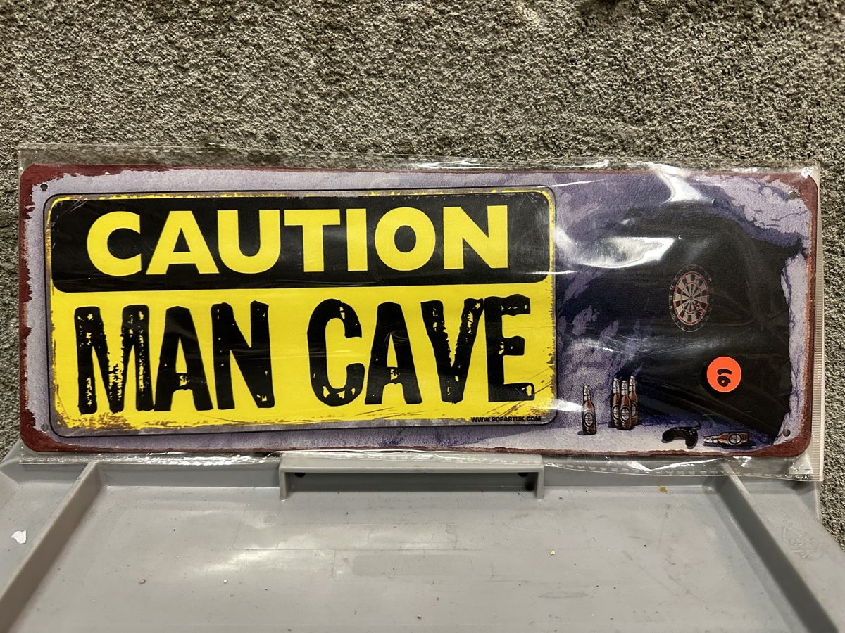 Insegne: Caution man cave vorsichtig Männer Keller  – Nuovo (secondo la descrizione) da Reinach AG venduto da rares75