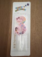 Bougie Anniversaire 3 ans, princesses Disney, neuve