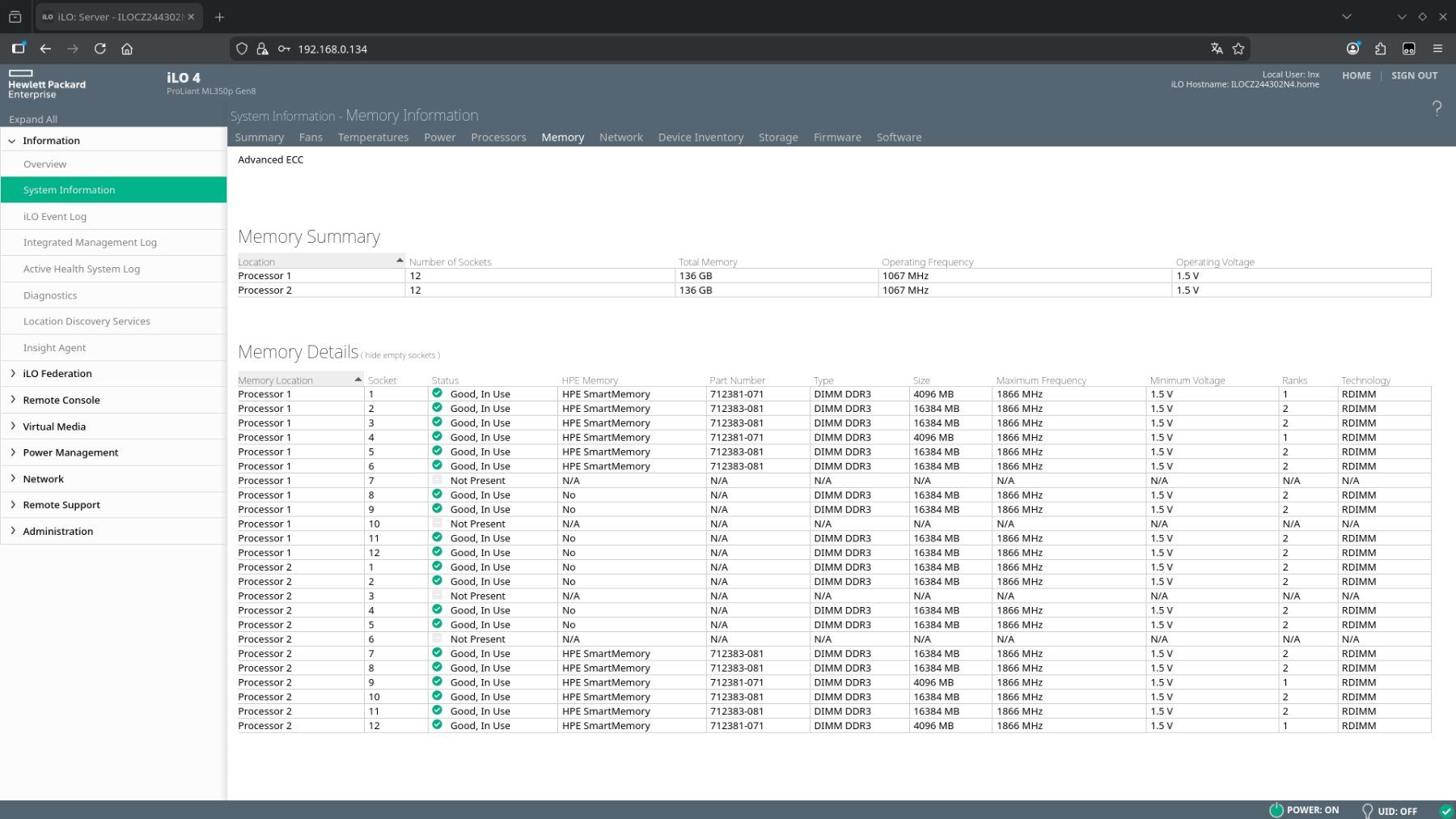 Hewlett Packard Server: HPE Proliant ML350p Gen8 NVME Server – Usato da Wilchingen venduto da Joerdi 9