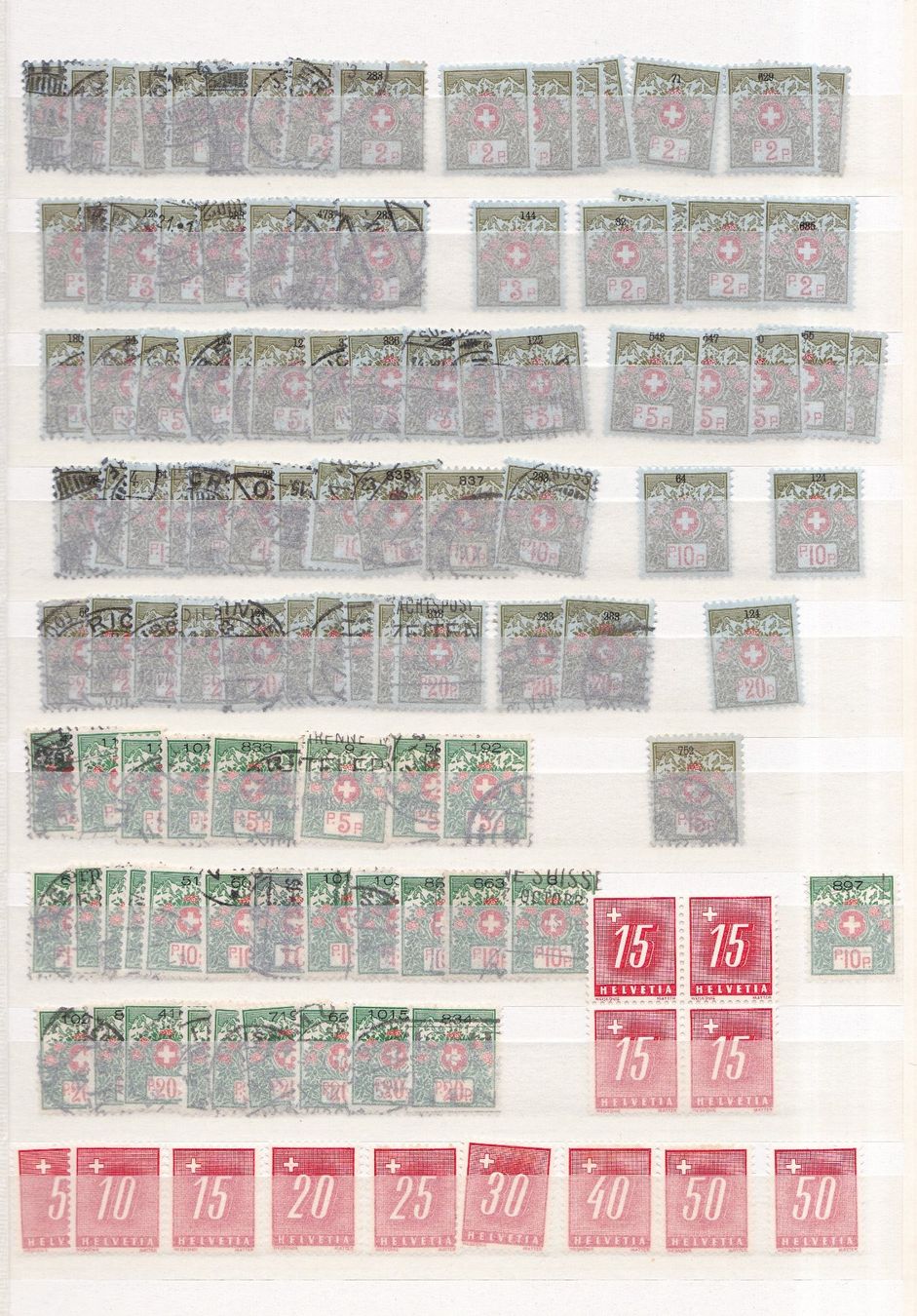 Tutti i francobolli: CH Briefmarken Lot "Portomarken" – Usato da Münchwilen AG venduto da Nesar 4