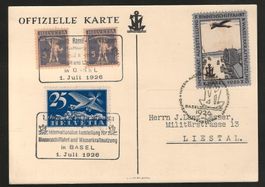 1926 : Offizielle Flugpostkarte mit Vignette