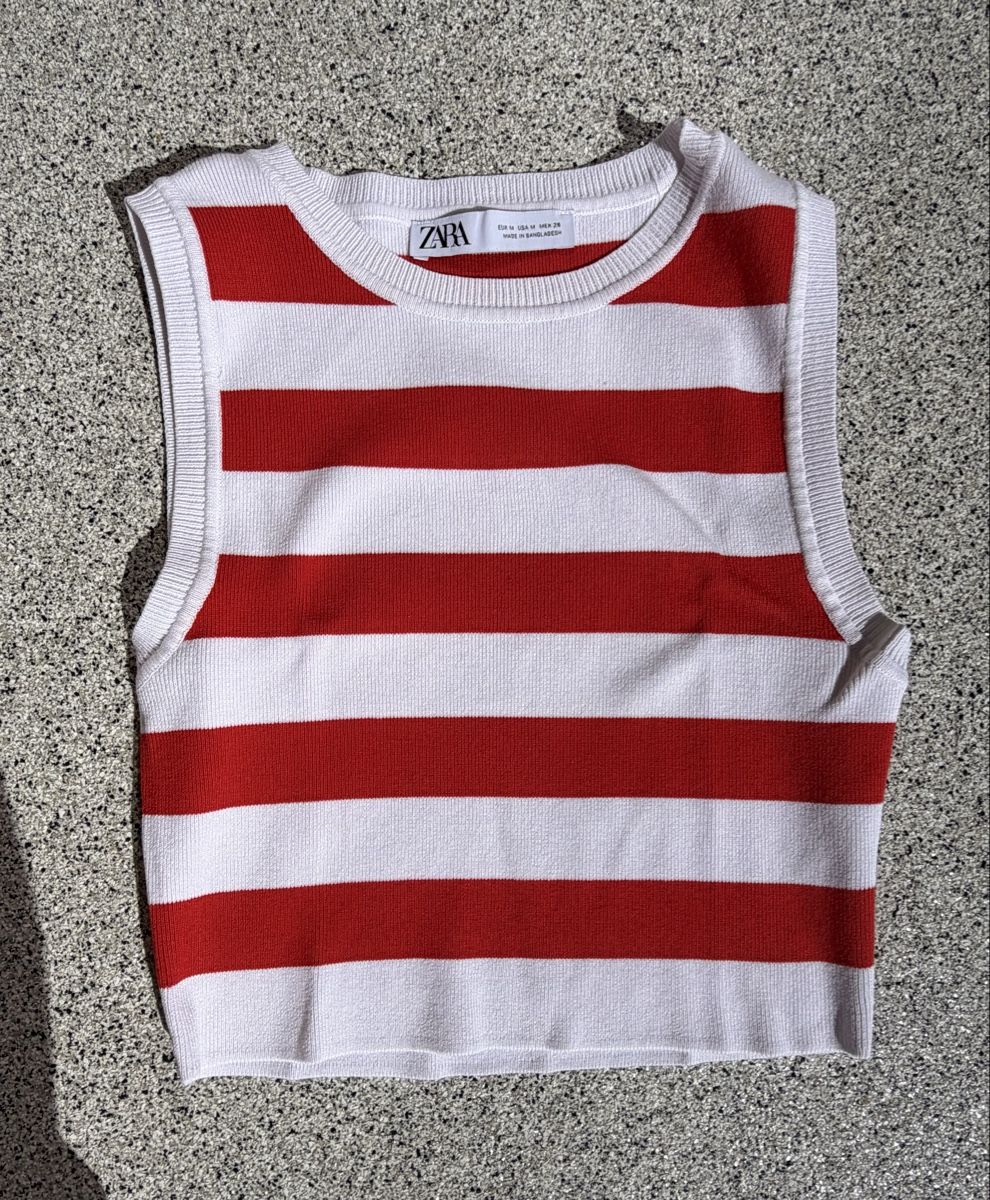 Zara Top: Top rayé rouge et blanc – Nuovo (secondo la descrizione) da Ovronnaz venduto da Justine96 3