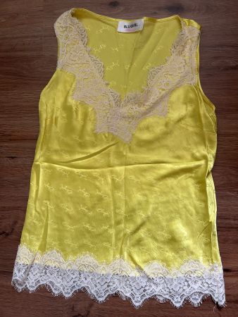 Blugirl Blumarine Top gelb mit Spitze NEU