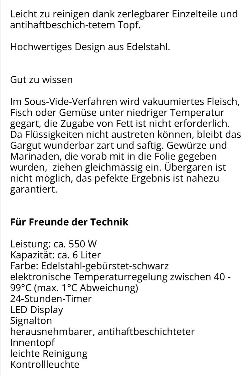 Elettrodomestici da cucina: # SEVERIN - Sous-vide-garer # – Usato da Bolligen venduto da secondhand-with-love 1