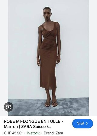 Zara Brown mesh dress size S