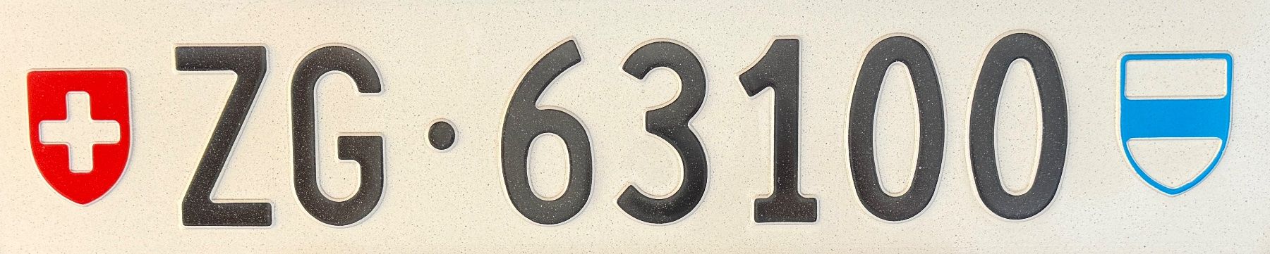 Schilder: ZG 63100 | Autokennzeichen - Zuger Kontrollschild – Gebraucht aus Zug von Zug-Zurich 1