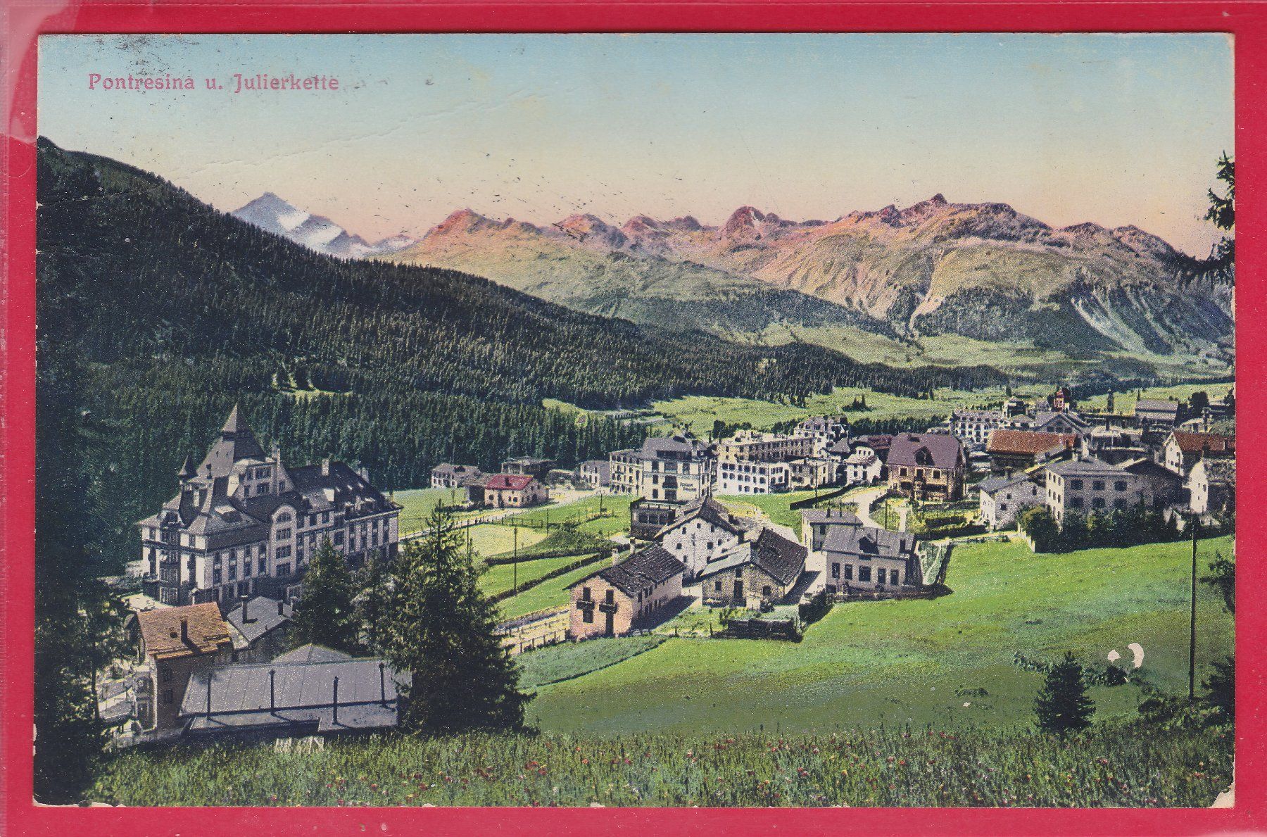 Cartoline postali: PONTRESINA UND JULIERKETTE, FELDPOST – Usato da Oberrieden venduto da Gebirgsstelze