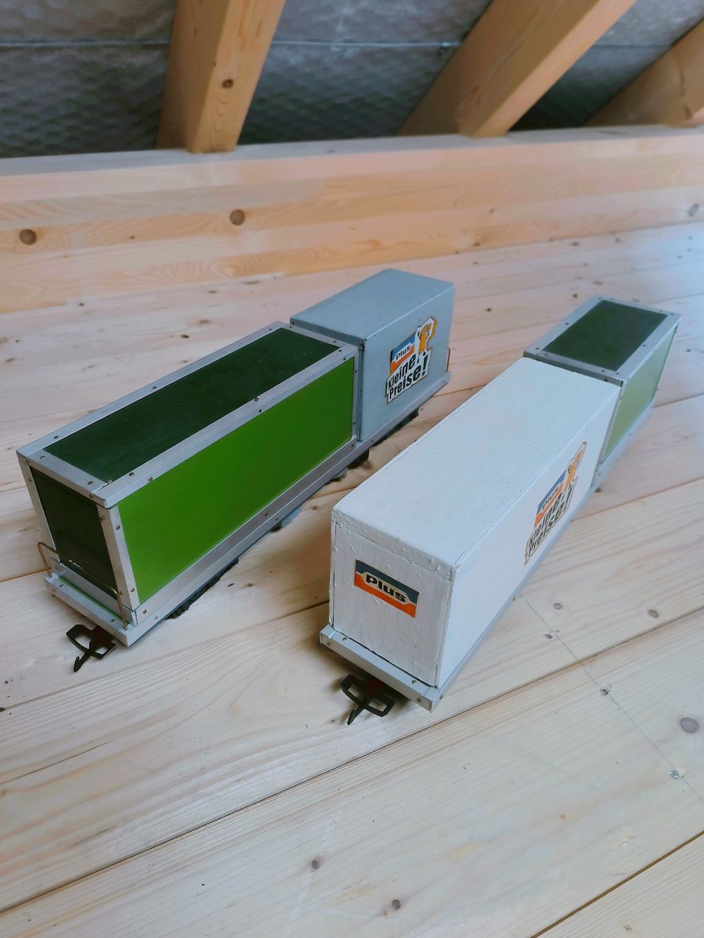 Modellini di ferrovie: LGB Spur G - Eigenbau 2x Container Wagons, Top! – Usato da Brunnadern venduto da Playmofan 3