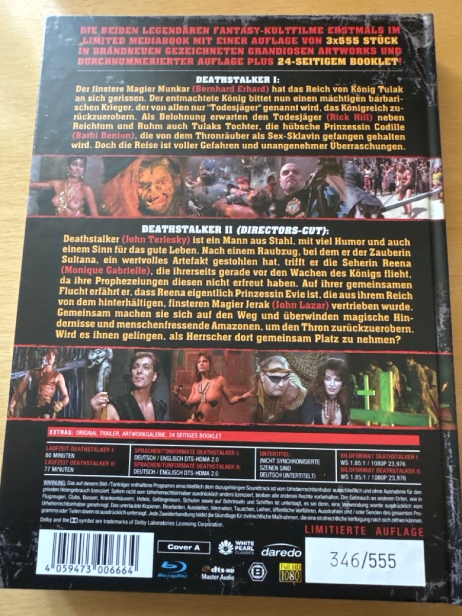 Alle DVDs: Deathstalker 1+2-Mediabook – Neu (gemäss Beschreibung) aus Brunnadern von Nanuk60 1