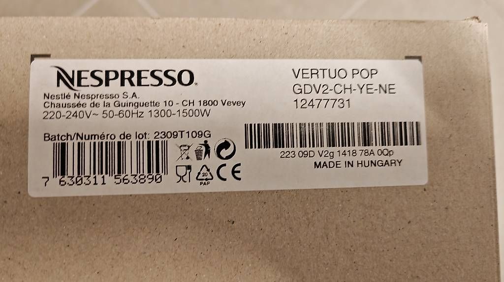 Machines à café & Machines à expresso: Nespresso Vertuo Pop jaune neuve  – D'occasion à Penthaz par GGE01 2