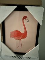 Design Bild Flamingo in Rahmen Schwarz