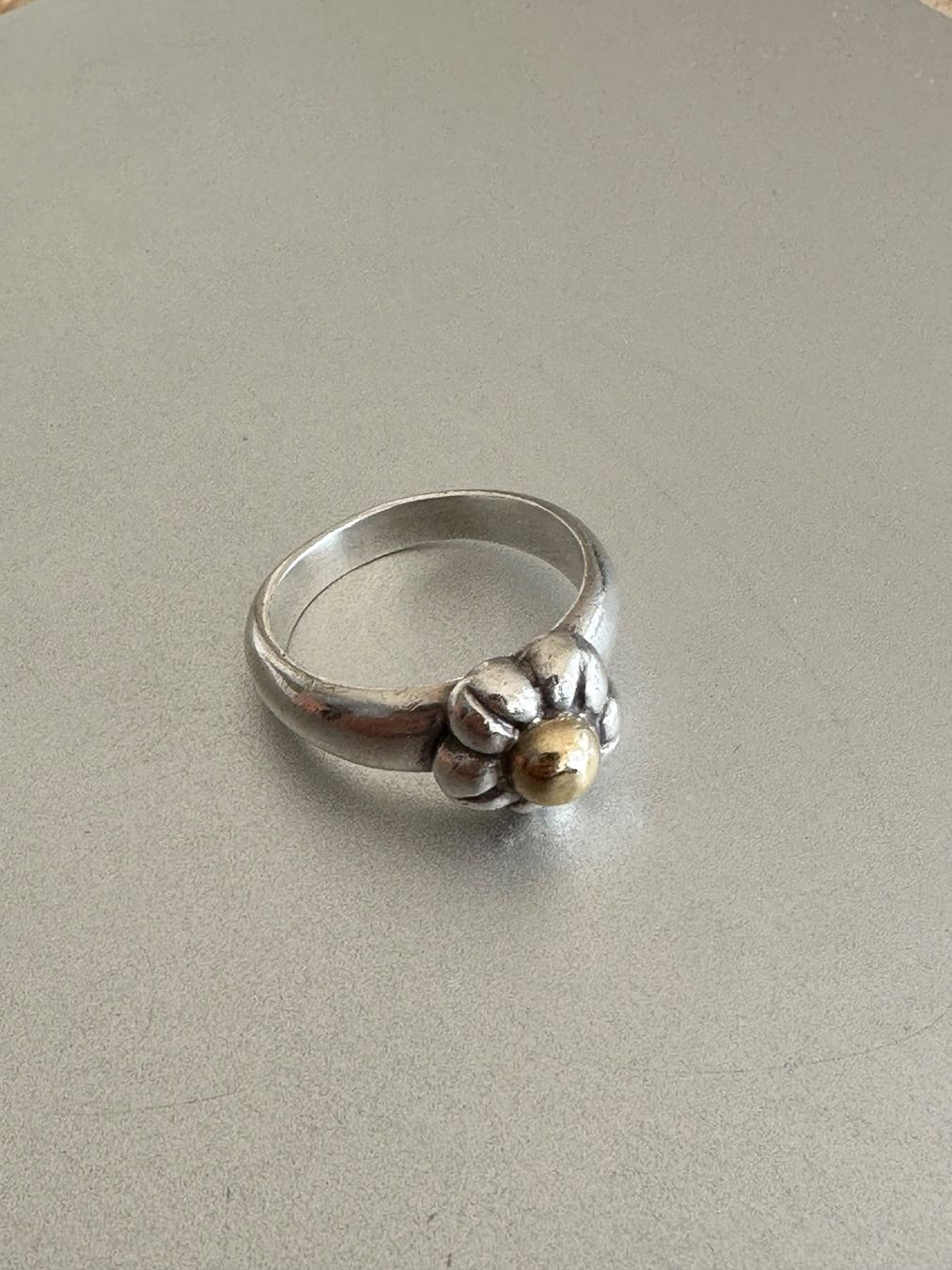 Anelli: Vintage 925er Silber Ring mit 18K Gold – Usato da Onex venduto da Antiqueshow