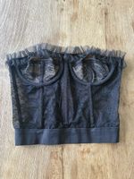 Black Lace Corset with Ruffle Detail Size M