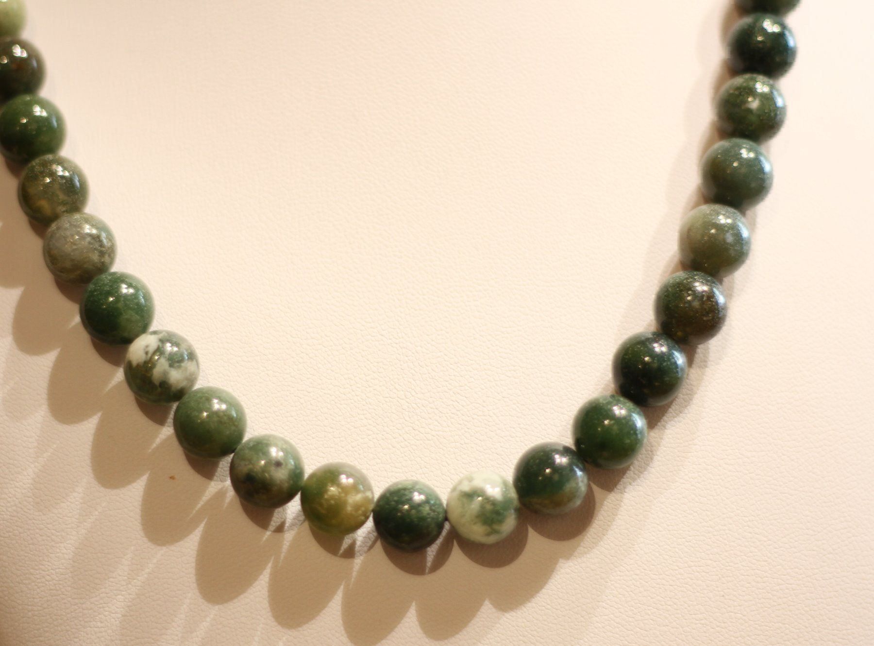 Ketten: Neu:Moosachat Kugel Kette Collier – Neu (gemäss Beschreibung) aus Matten b. Interl von EdelsteineInterlaken 4