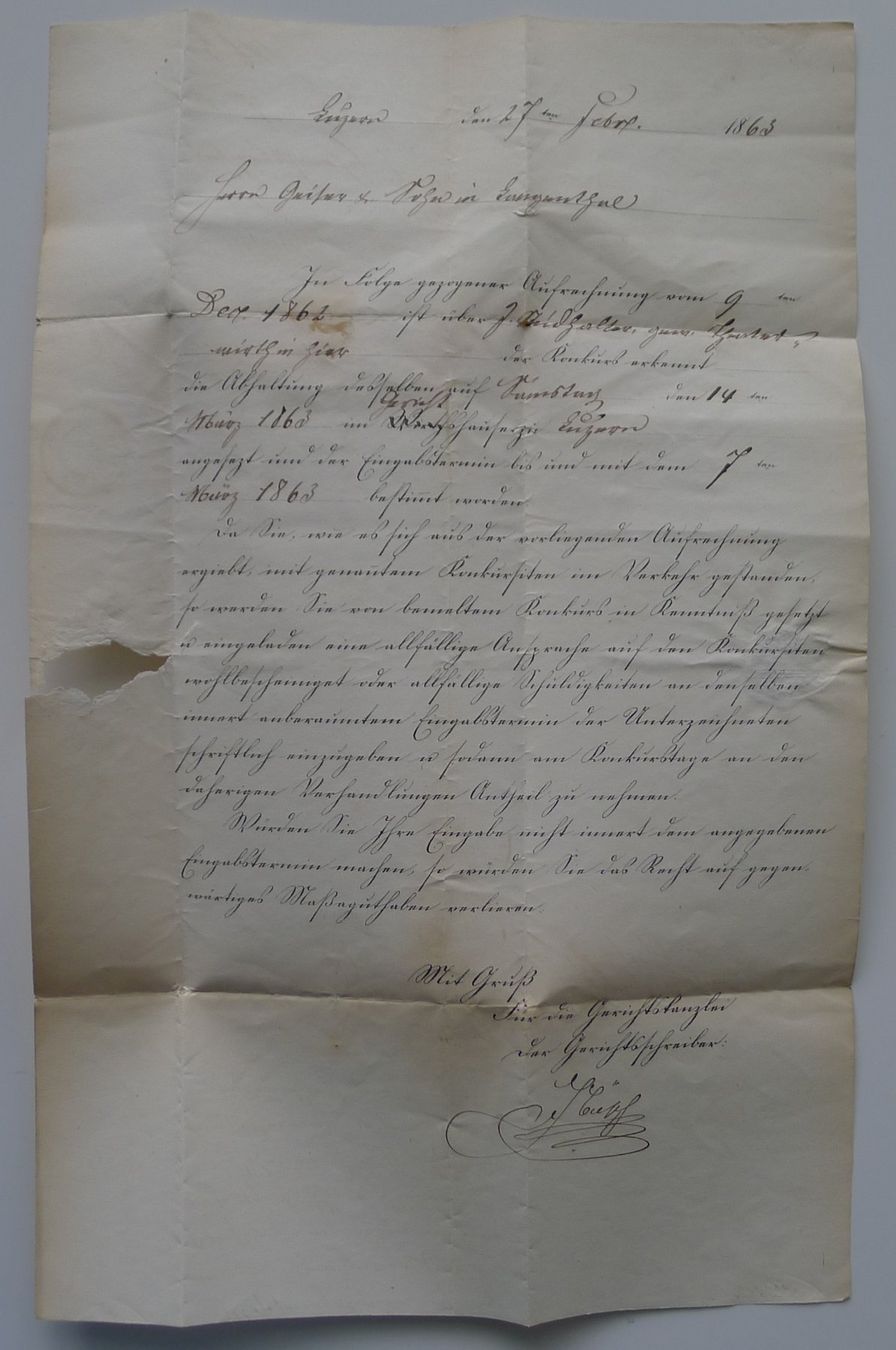 Tutti i francobolli: 1863, Strubelbrief RECOMMANDÉE, Luzern nach Langenthal BE – Usato da Ebikon venduto da SilvioFreund 4