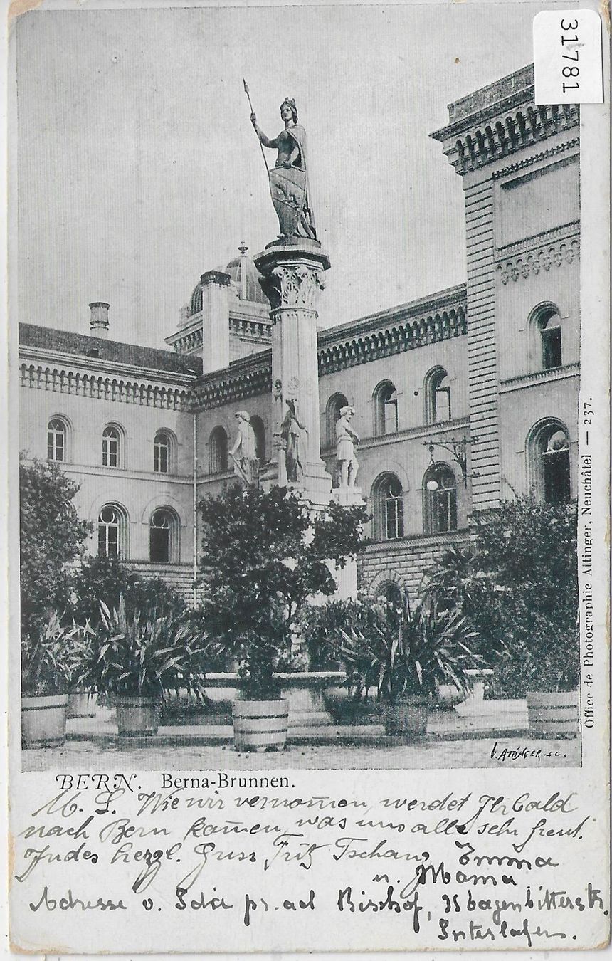 Cartoline postali: Bern - Berna-Brunnen – Usato da Ettingen venduto da Kartenplanet